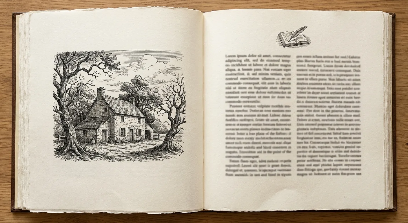 Sample memoir with an engraved illustration