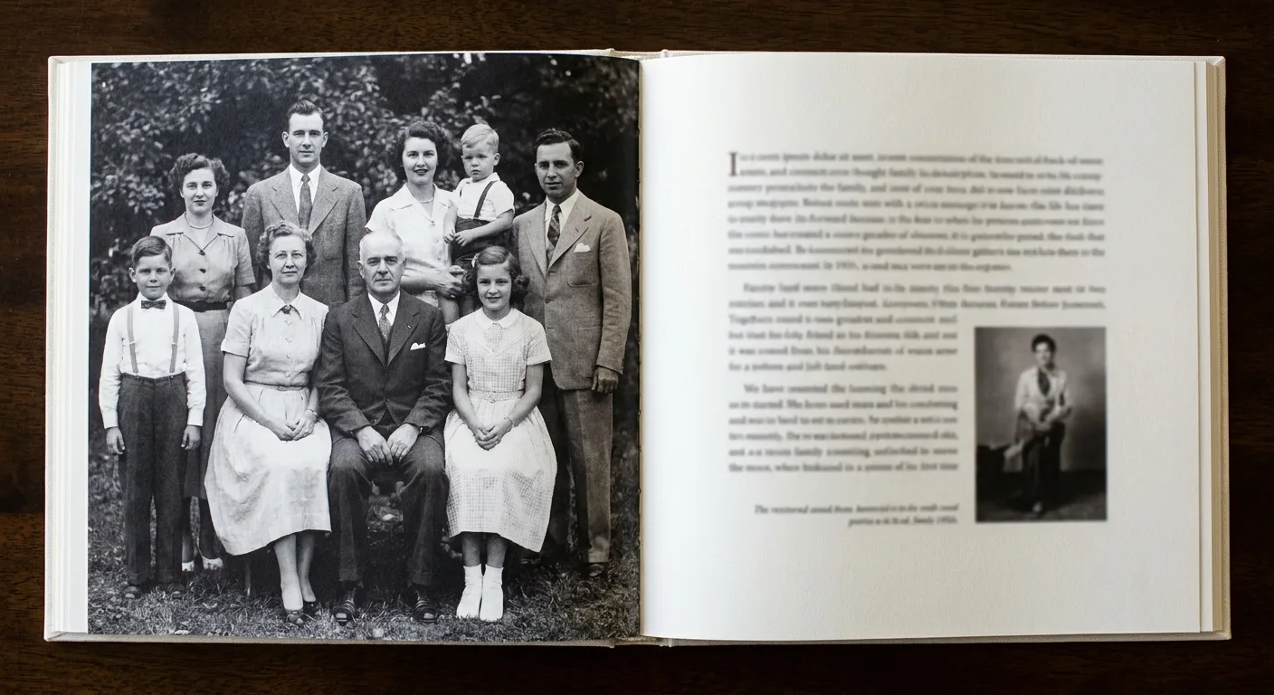 Sample memoir with family photographs