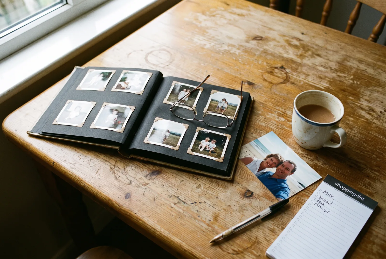 Family photographs collected in an album